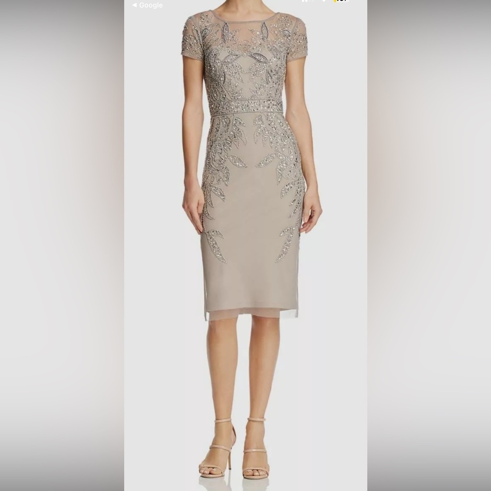 NWT Adrianna Papell Elegant Beaded Sequin Gown Dress Sz 12